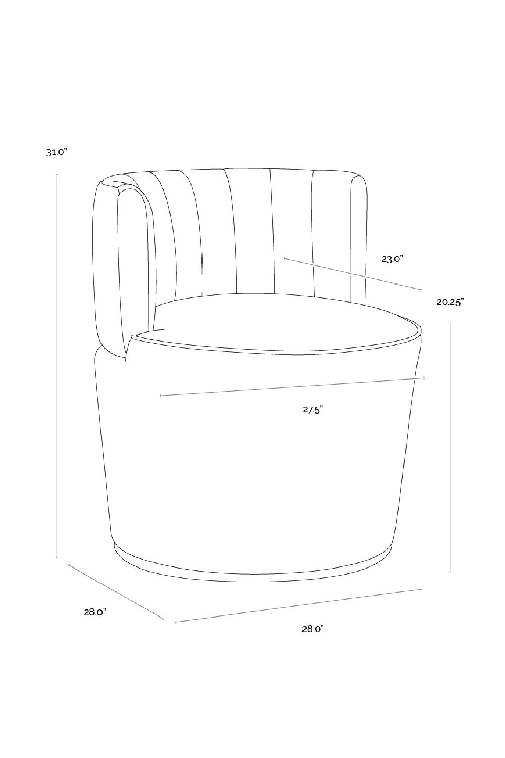 Gray Channeled-Back Lounge Chair | Splendido August | Oroa.com