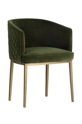 Green Diamond-Stitched Dining Chair by Splendido Cornella
