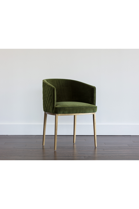Modern European furniture - Green Diamond-Stitched Dining Chair - www.oroa.com