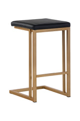 Modern European furniture - Black Leather Look Counter Stools (2) - www.oroa.com