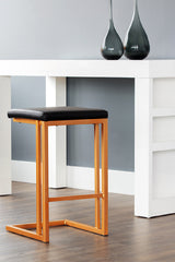 Modern European furniture - Black Leather Look Counter Stools (2) - www.oroa.com