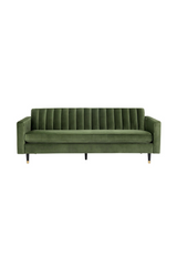 Modern European furniture - Channeled Green Velvet Sofa - www.oroa.com