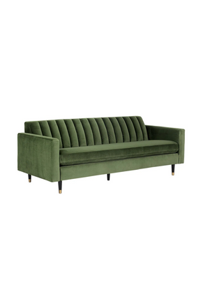 Channeled Green Velvet Sofa by Splendido Yosi