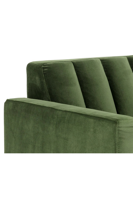 Modern European furniture - Channeled Green Velvet Sofa - www.oroa.com