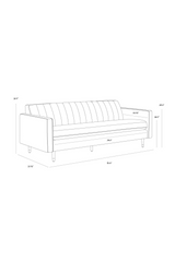 Modern European furniture - Channeled Green Velvet Sofa - www.oroa.com