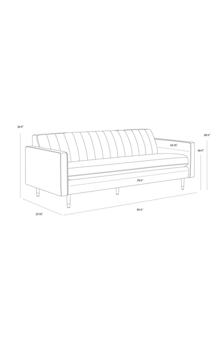 Modern European furniture - Channeled Green Velvet Sofa - www.oroa.com