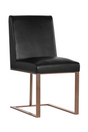Modern European furniture - Black Leather Cantilevered Dining Chair - www.oroa.com