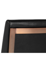 Modern European furniture - Black Leather Cantilevered Dining Chair - www.oroa.com