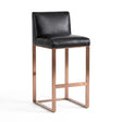 Black Leather Cantilevered Bar Stool by Splendido Dean Barstool
