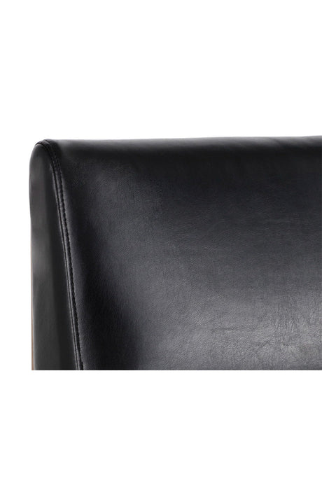 Modern European furniture - Black Leather Cantilevered Bar Stool  - www.oroa.com