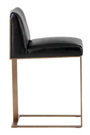 Modern European furniture - Black Bonded Leather Counter Stool - www.oroa.com
