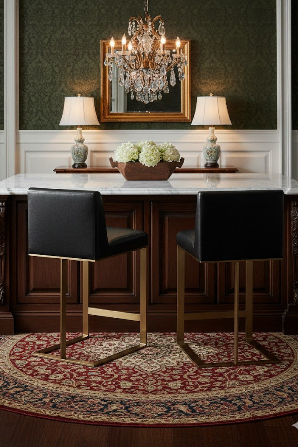 Modern European furniture - Black Bonded Leather Counter Stool - www.oroa.com