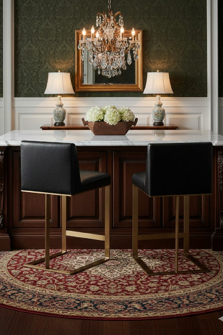 Black Bonded Leather Counter Stool | Splendido Dean | Oroa.com