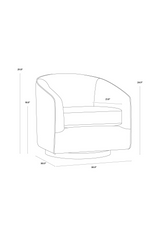 Modern European furniture - Curved Swivel Lounge Chair - www.oroa.com