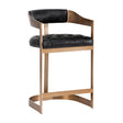 Black Leather T-Shaped Counter Stool by Splendido Beaumont