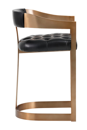 Black Leather T-Shaped Counter Stool | Splendido Beaumont | Oroa.com