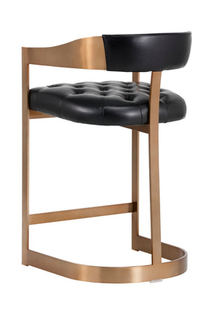 Black Leather T-Shaped Counter Stool | Splendido Beaumont | Oroa.com