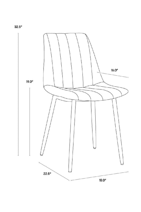 Modern European furniture - Channel-Tufted Dining Chairs (2) - www.oroa.com