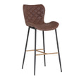 Diamond-Stitched Leather Look Bar Stools (2) by Splendido Lyla Barstool