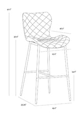 Modern European furniture - Diamond-Stitched Leather Look Bar Stools (2) - www.oroa.com