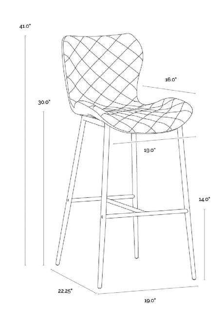 Modern European furniture - Diamond-Stitched Leather Look Bar Stools (2) - www.oroa.com