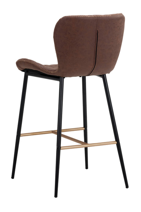 Modern European furniture - Leather-Look Diamond-Stitched  Counter Stools (2) - www.oroa.com