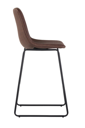 Modern European furniture - Leather-Look Mid-Century Counter Stools (2) - www.oroa.com