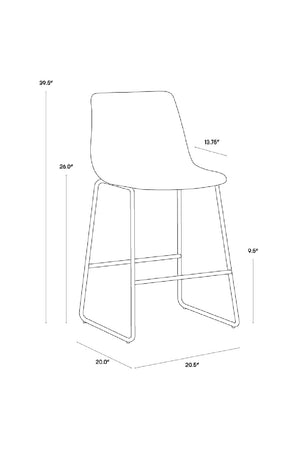 Modern European furniture - Leather-Look Mid-Century Counter Stools (2) - www.oroa.com