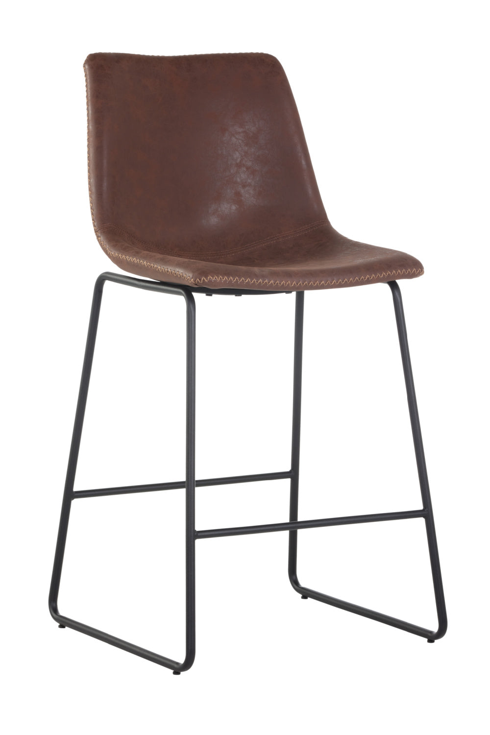 Modern European furniture - Leather-Look Mid-Century Counter Stools (2) - www.oroa.com