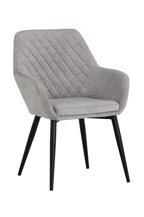 Gray Diamond-Tufted Dining Armchair by Splendido Jayna Dining Chair