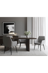 Modern European furniture - Gray Diamond-Tufted Dining Armchair  - www.oroa.com