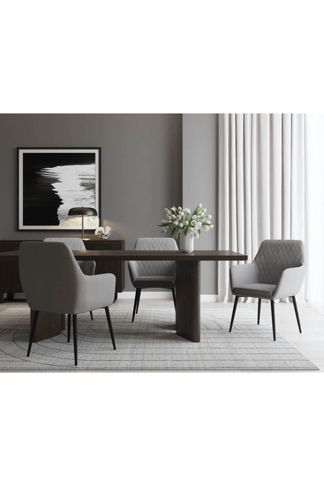 Gray Diamond-Tufted Dining Armchair | Splendido Jayna