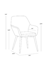 Modern European furniture - Gray Diamond-Tufted Dining Armchair  - www.oroa.com