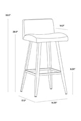 Modern European furniture - Black Leather Look Counter Stool - www.oroa.com