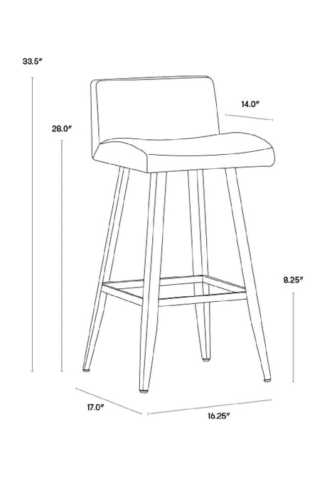 Modern European furniture - Black Leather Look Counter Stool - www.oroa.com