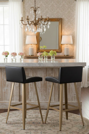 Black Leather Look Counter Stool | Splendido Dani | Oroa.com