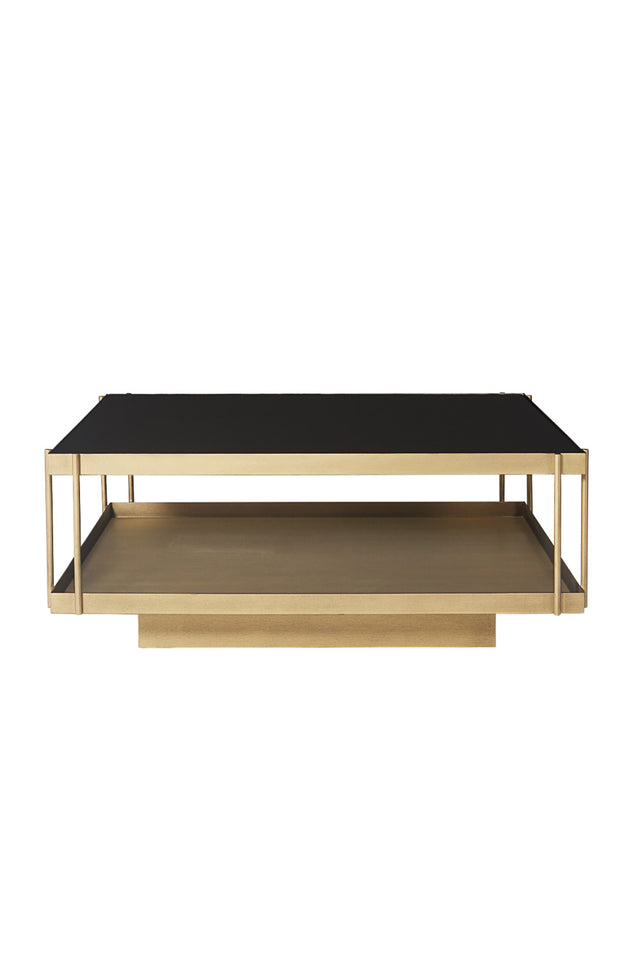 Modern European furniture - Square Black Glass Coffee Table - www.oroa.com