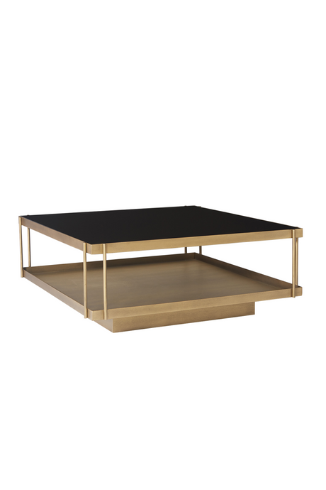 Modern European furniture - Square Black Glass Coffee Table - www.oroa.com
