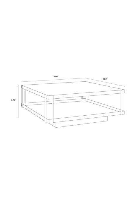 Modern European furniture - Square Black Glass Coffee Table - www.oroa.com