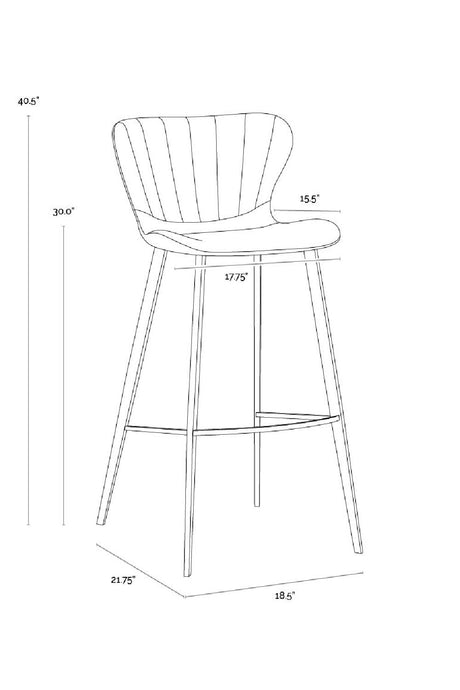 Modern European furniture - Clamshell Style Tufted Bar Stool - www.oroa.com