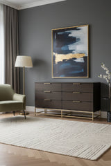 Modern European furniture - Dark Gray Oak 6-Drawer Dresser - www.oroa.com