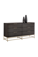 Modern European furniture - Dark Gray Oak 6-Drawer Dresser - www.oroa.com