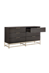 Modern European furniture - Dark Gray Oak 6-Drawer Dresser - www.oroa.com