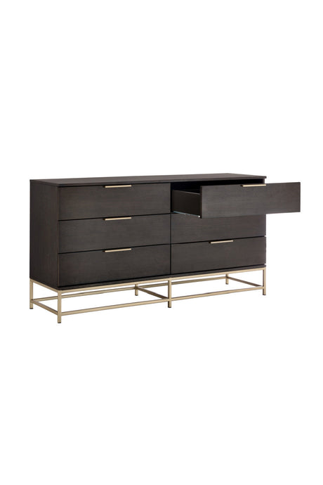Modern European furniture - Dark Gray Oak 6-Drawer Dresser - www.oroa.com