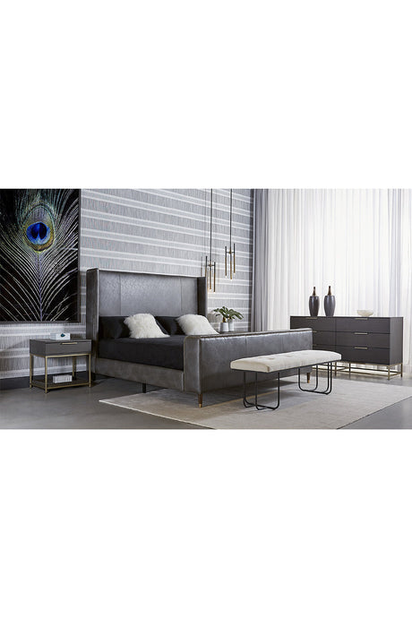 Modern European furniture - Dark Gray Oak 6-Drawer Dresser - www.oroa.com