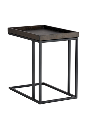 Gray Oak C-Shaped Side Table by Splendido Arden