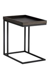 Modern European furniture  Gray Oak C-Shaped Side Table - www.oroa.com