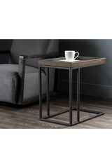 Modern European furniture  Gray Oak C-Shaped Side Table - www.oroa.com