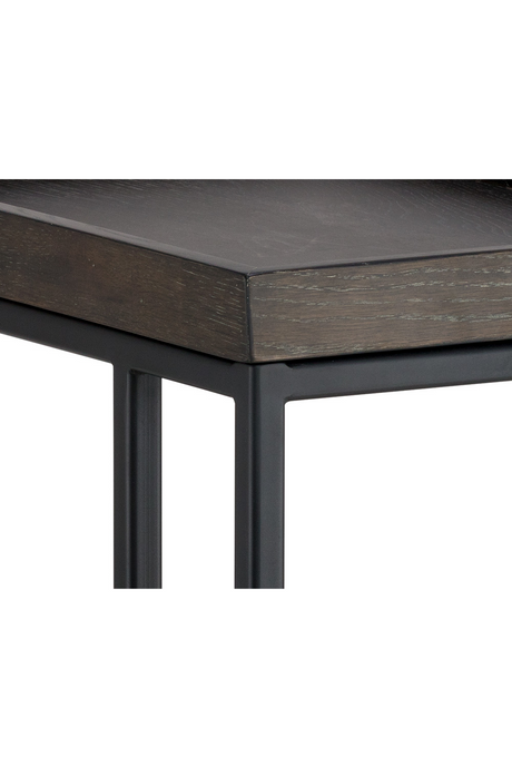 Modern European furniture  Gray Oak C-Shaped Side Table - www.oroa.com