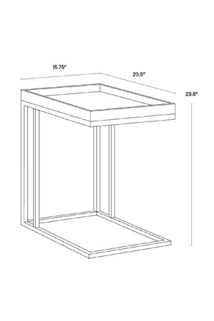 Gray Oak C-Shaped Side Table | Splendido Arden